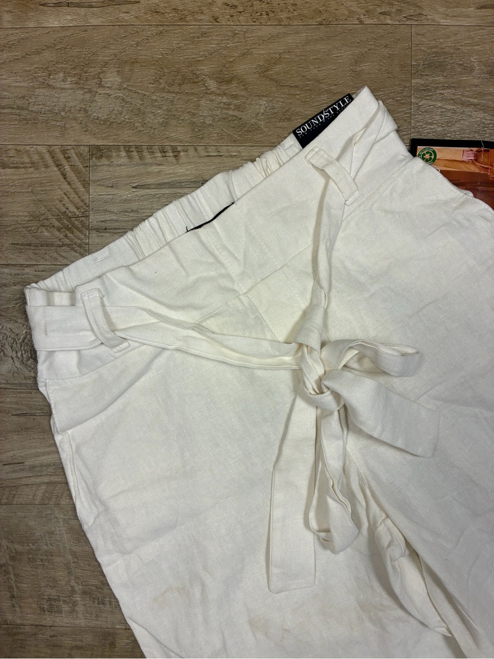 Soundstyle Fifth Avenue Linen Blend High Waisted Wide Leg Pants - Picture 10 of 12